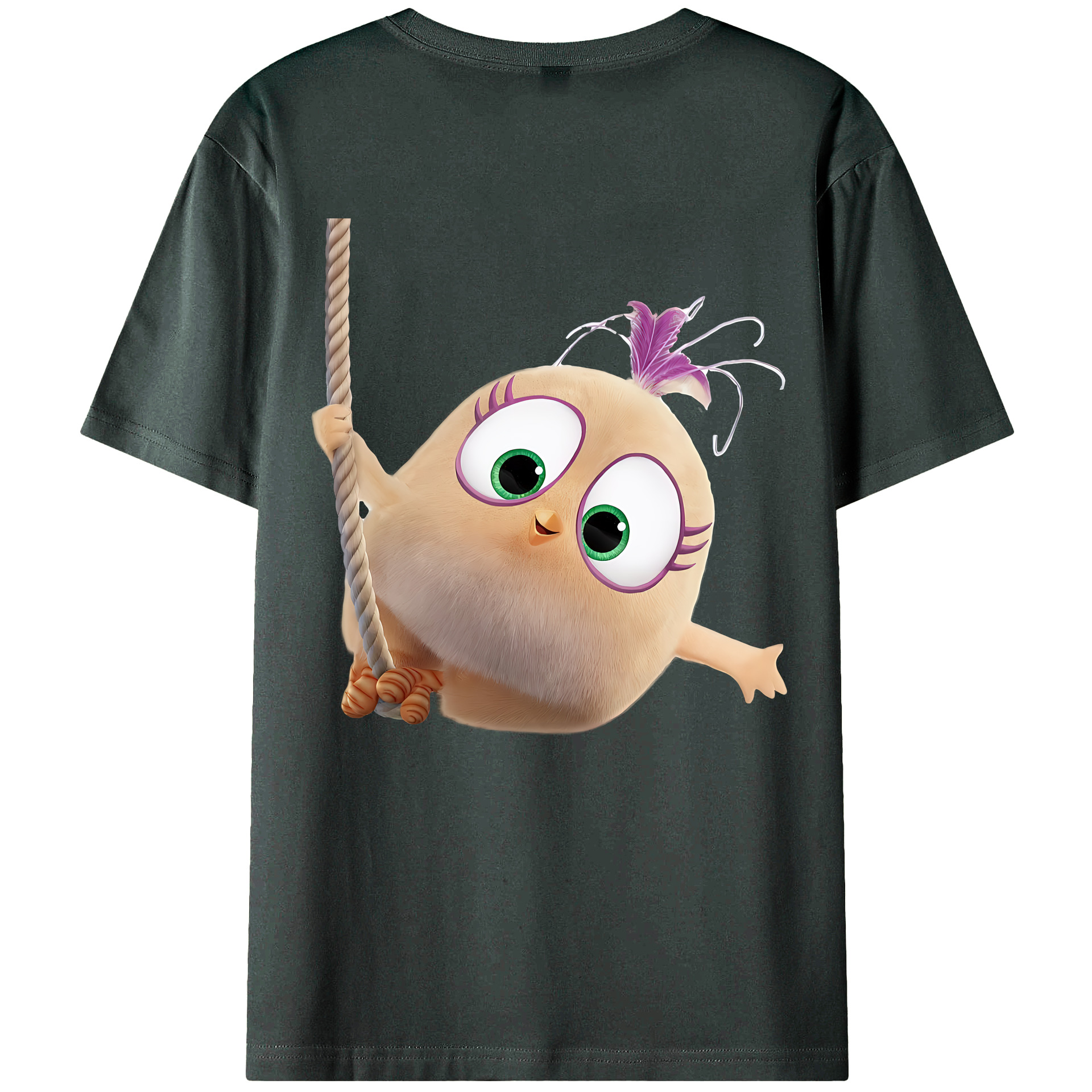 （画像用） Angry Birds アングリーバード 綿100％ メンズ半袖Tシャツ（バックプリント） 通気性